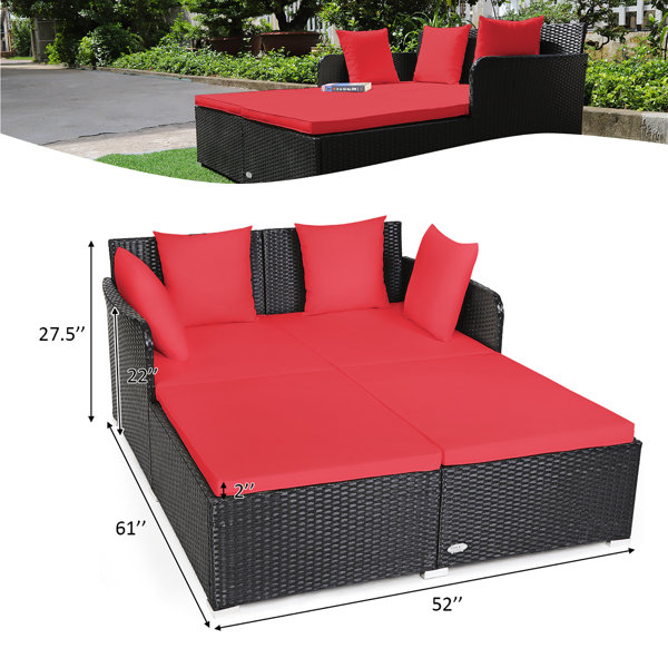 Etta Avenue™ Naomie 52'' Wide Outdoor Patio Daybed with Cushions